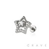 MULTI CZ STAR THREADLESS (PUSH IN) 316L SURGICAL STEEL LABRET SET